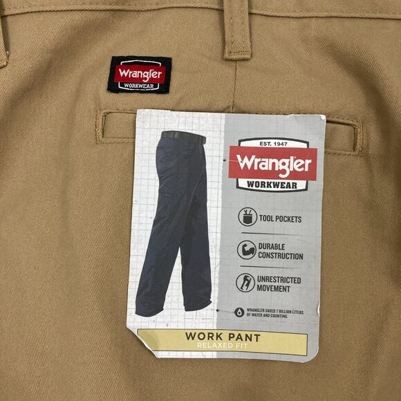 New Wrangler Men's Tan Workwear Work Pants size 42 x 32 - Picture 10 of 11